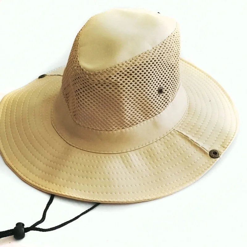 New Fishing Caps Men's Outdoor Hat Knight Cap Wide Straw Hat Summer Autumn Tourism Hiking Beach Sun Cap