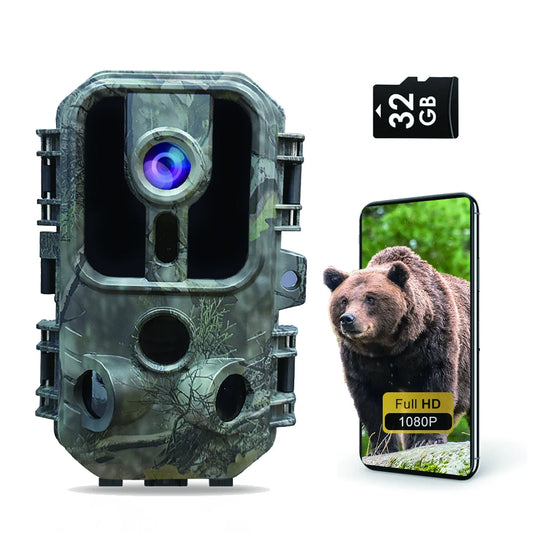 Hunting Trail Camera 16MP 1080P Night Vision Wildlife Camera For Outdoor Camping Security Night Vision Monitoring Hunting Camera