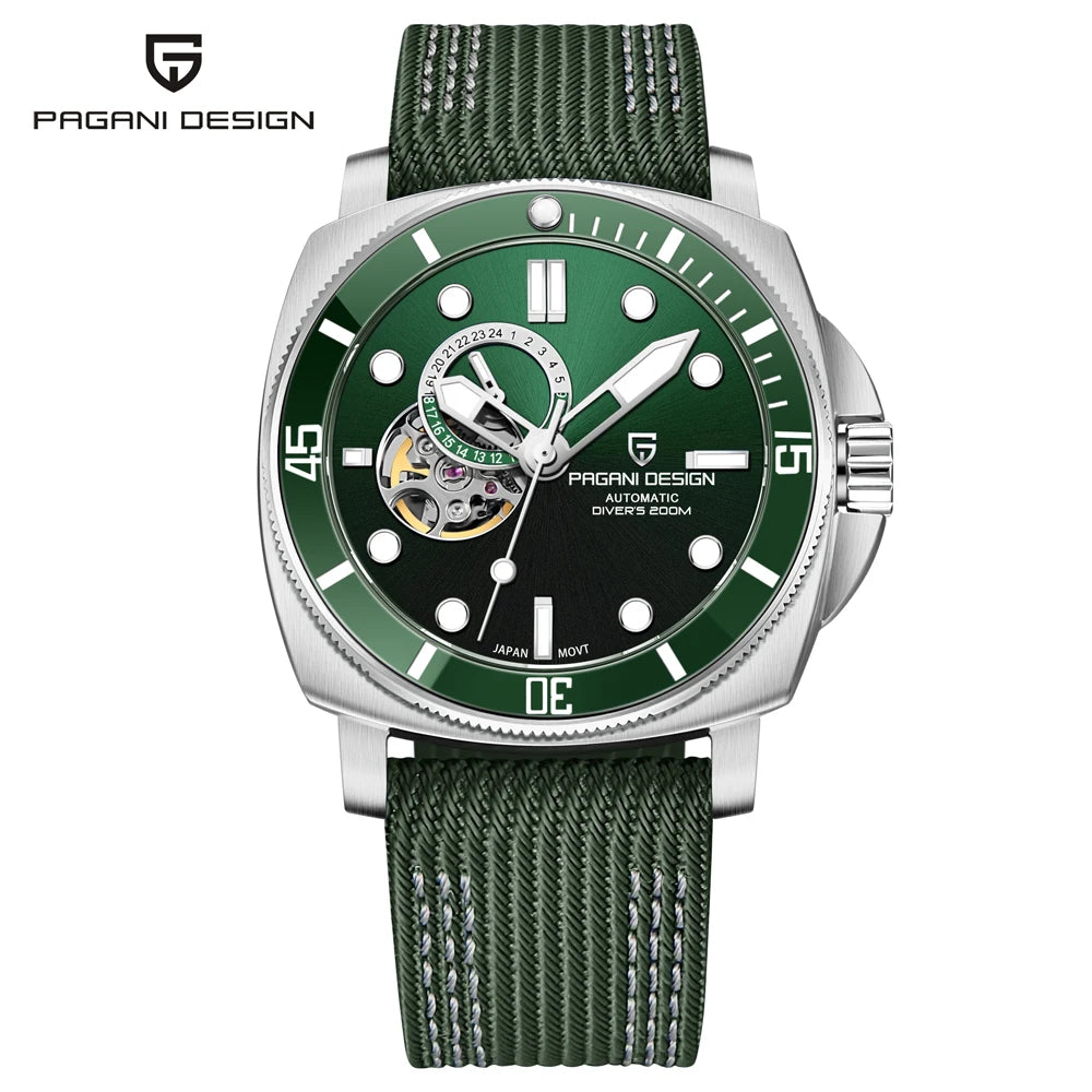 PAGANI DESIGN 2023 Mens Wathes Tourbillon Automatic Watch For Men Mechanical Wristwatch Ceramic Bezel Luminous 20Bar Waterproof