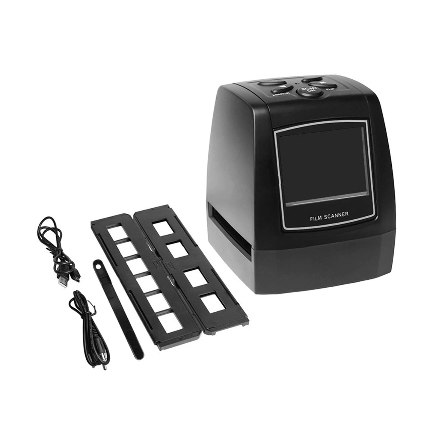 35mm/135mm Digital Film Scanner 2.4in  LCD Screen Film Slide Scanner Support Preview Playback Black scanner film scanner 22mp