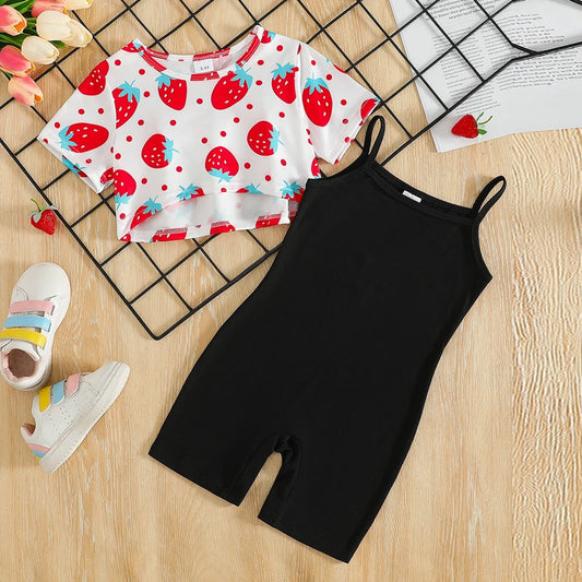 Adorable Toddler Girls Watermelon Print Sleeveless Dress and Matching Sun Hat Set for Summer Fun - 2 Piece Outfit for Little
