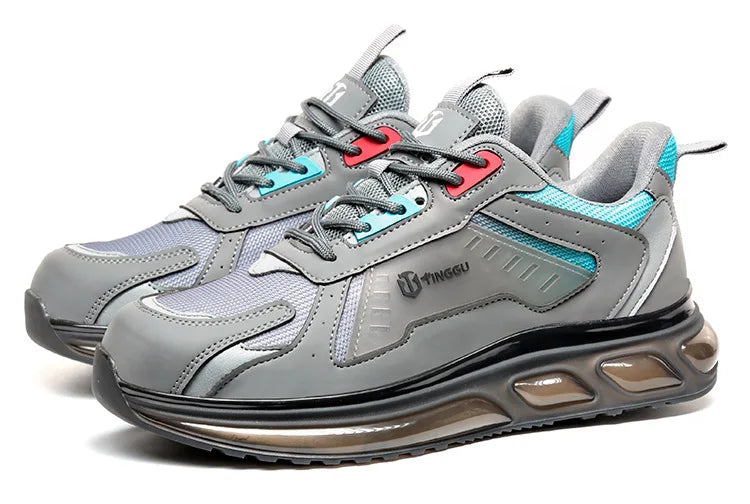 Men's Safety Shoes Steel Toe Soft Soled Women Male Sneakers Lightweight Air Cushion Working Footwears Protection Anti Smashing