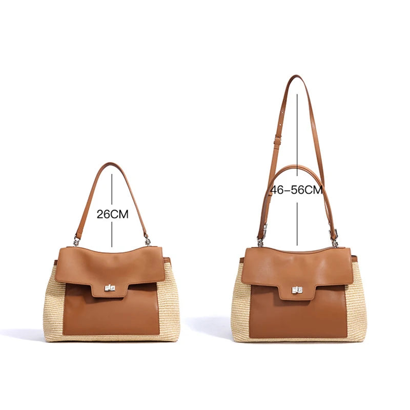 Luxury Niche Large Capacity Shoulder Bag Women's Handbag 2025 New Advanced Woven Tote Bag Commuter Casual Messenger Bag
