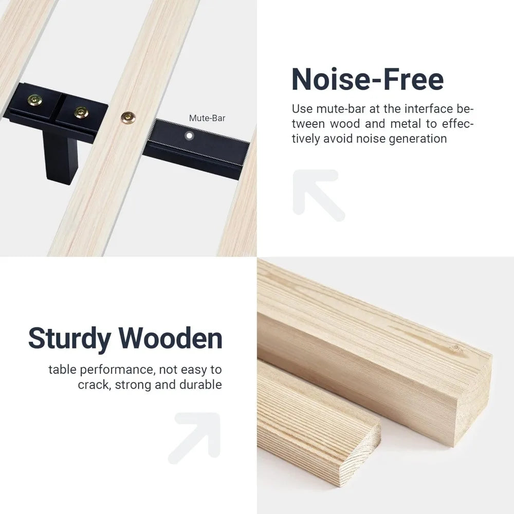 Allewie Full Size LED Platform Bed Frame with Adjustable Headboard/No Box Spring Need/Easy Assembly/Faux Leather in Grey