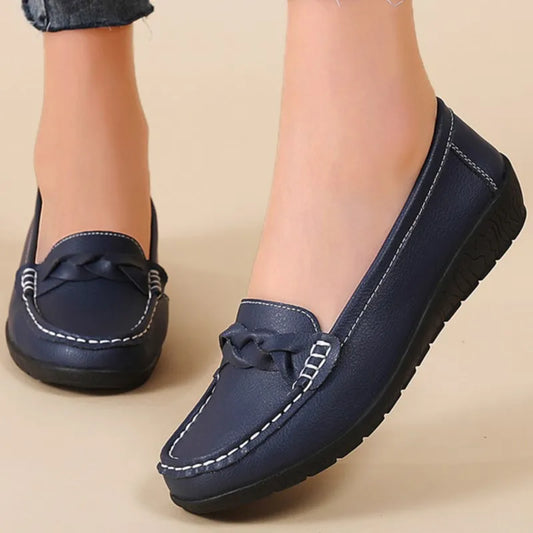 Women's Flat Shoes Fashion High Quality Loafers For Women Comfortable Moccasins Genuine Leather Loafer Shoes For Ladies Footwear