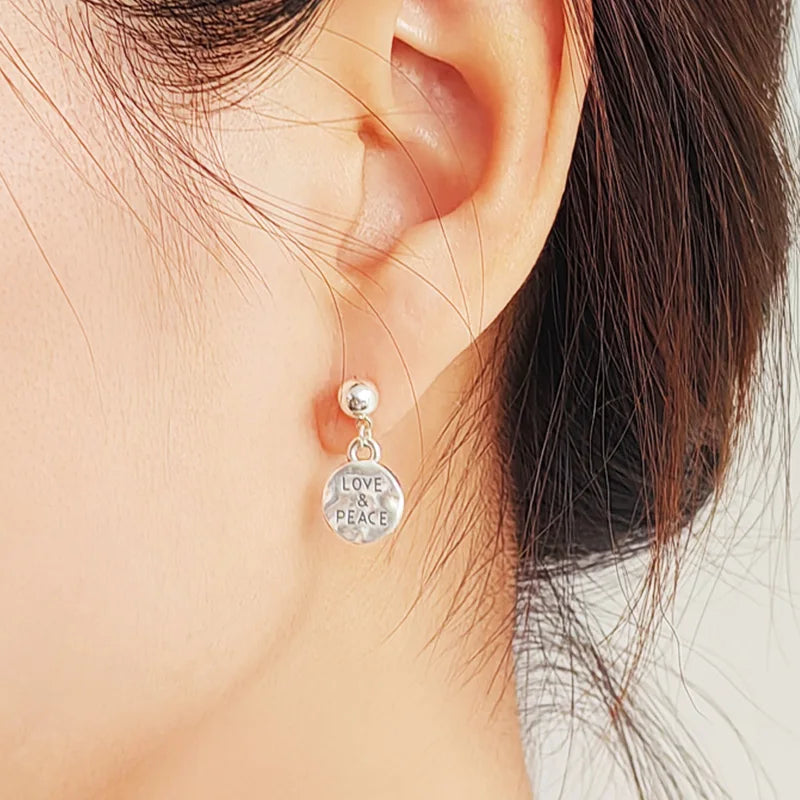 Palestinian Jewelry Set for Women Girls New 925 Silver Plated Elegant Letter Love Peace Earrings Necklace Accessories