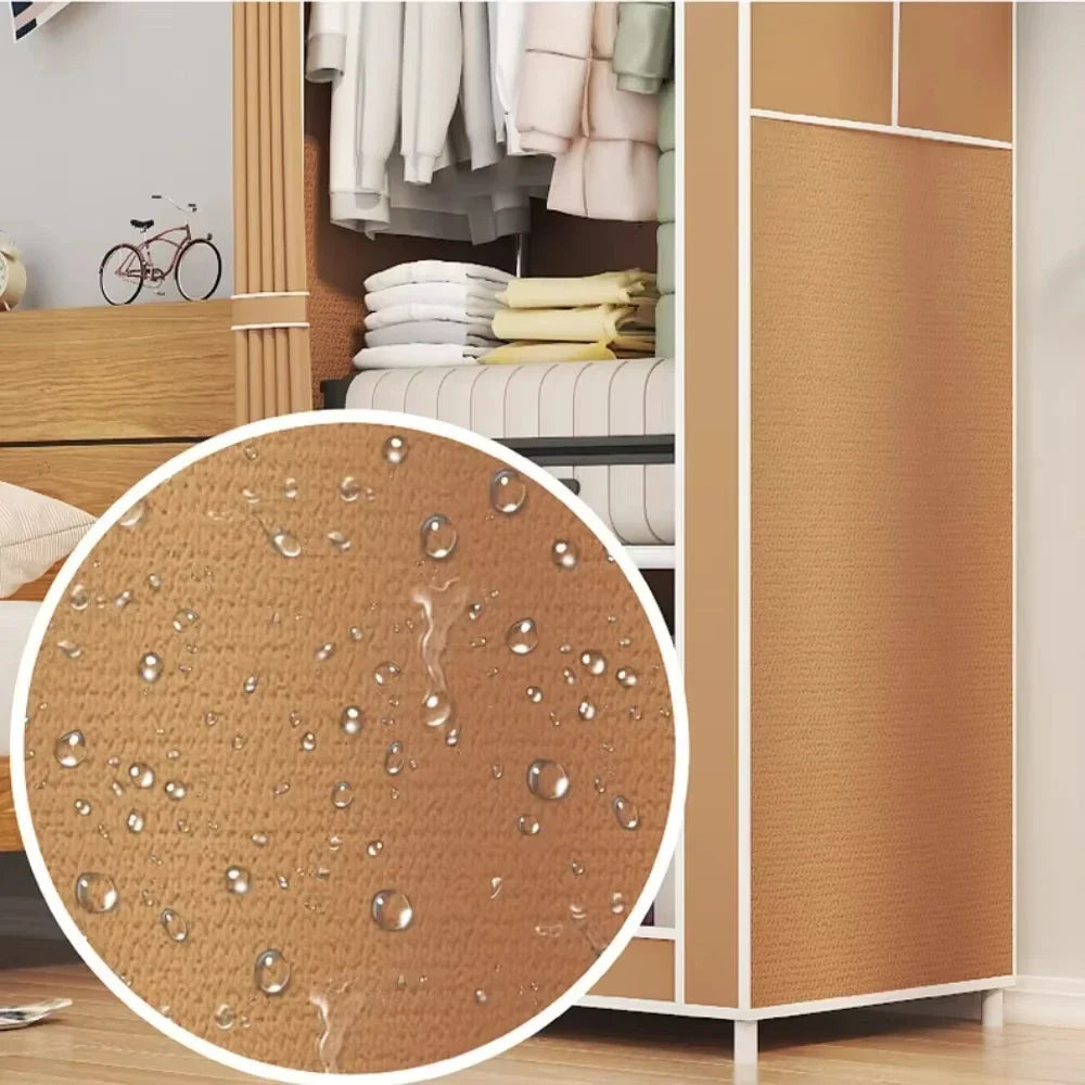 Dustproof Wardrobe Simple Portable Storage Cabinet Household Bedroom Large Capacity Wardrobes Removable Adult Closet Organizer