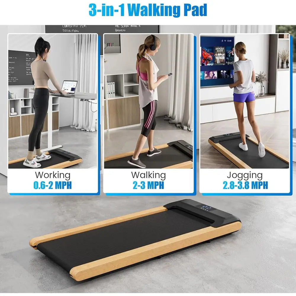 Compact Desk Treadmill - 2.25HP, Smart App, LED Display, 7-Layer Belt, 0.6-3.8 MPH for Home & Office