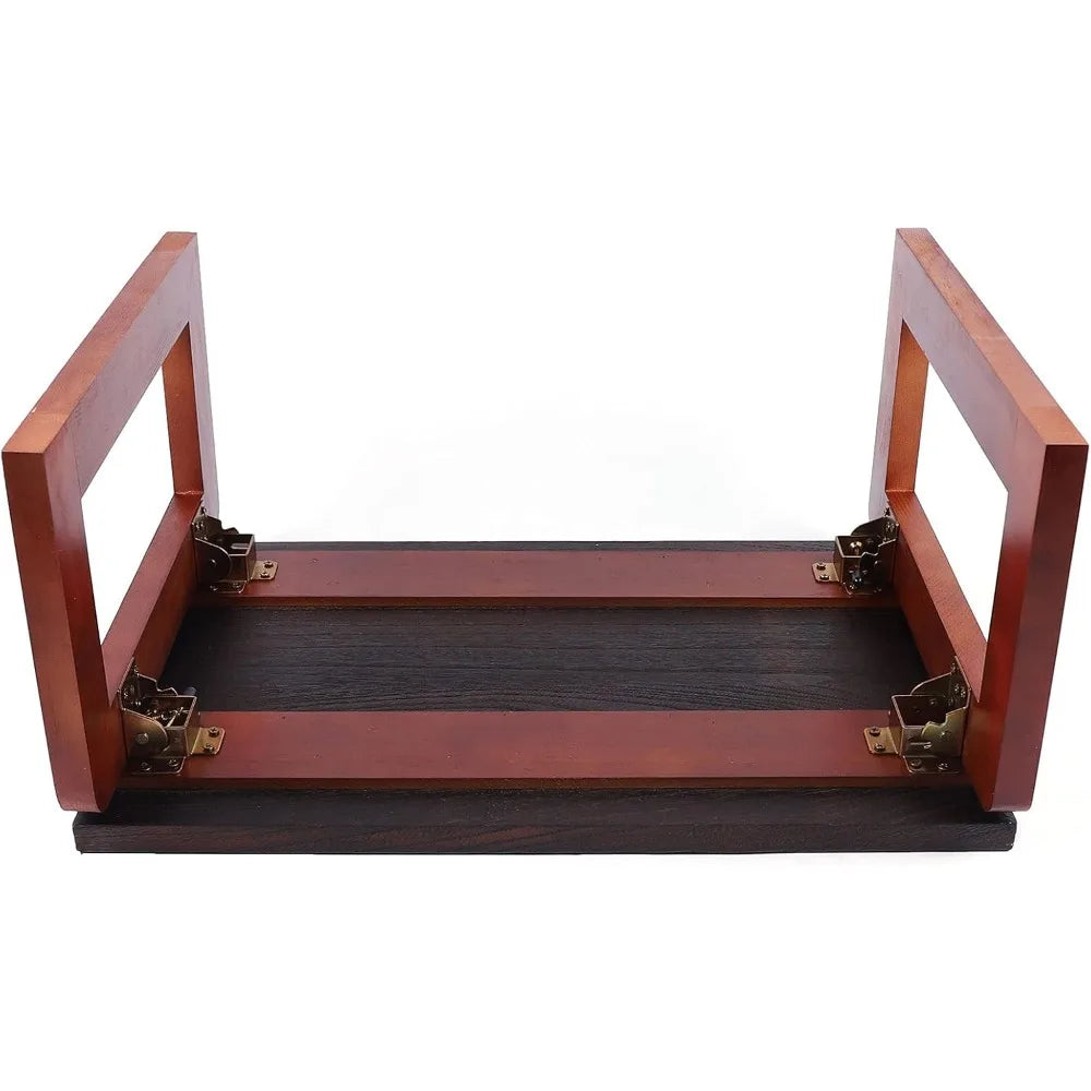 Foldable Coffee Table Portable Low Picnic Table Wooden Folding Tea/Snack Breakfast Serving Table Camping Table Floor Table