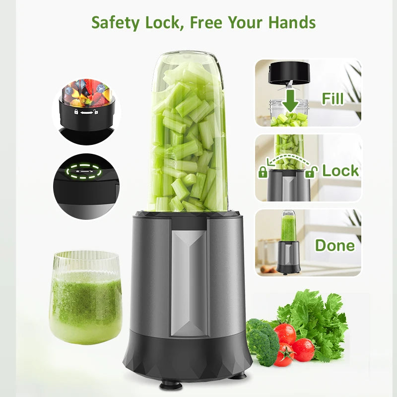 Smoothie Blender, 1300 W Upgraded compact personal blender for shakes and smoothies, juices, frozen drinks, sauces and more!