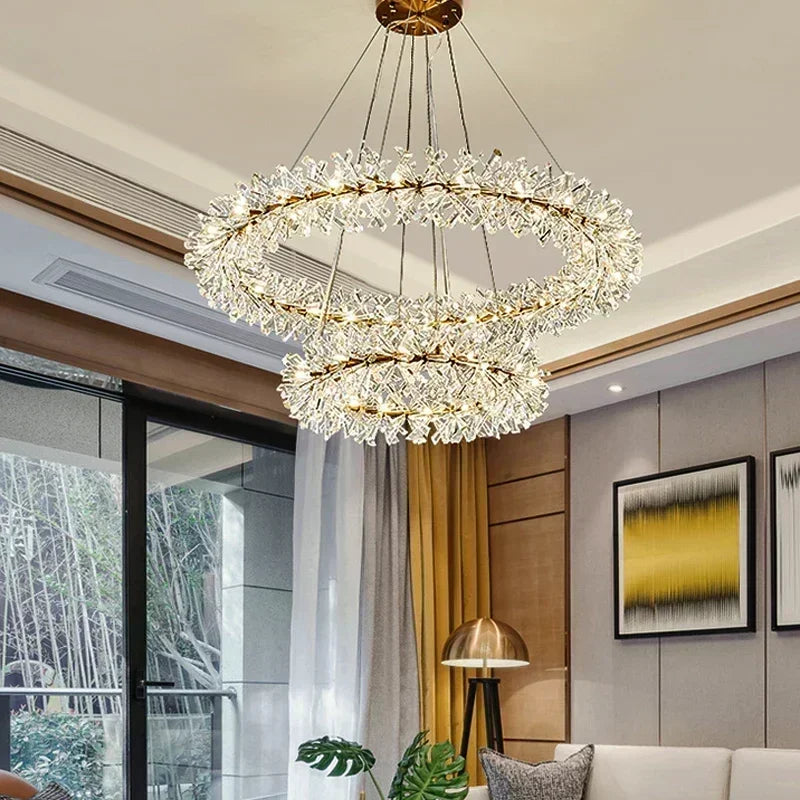Modern living room bedroom round ceiling chandelier indoor luxury crystal chandelier personalized creative LED lamps