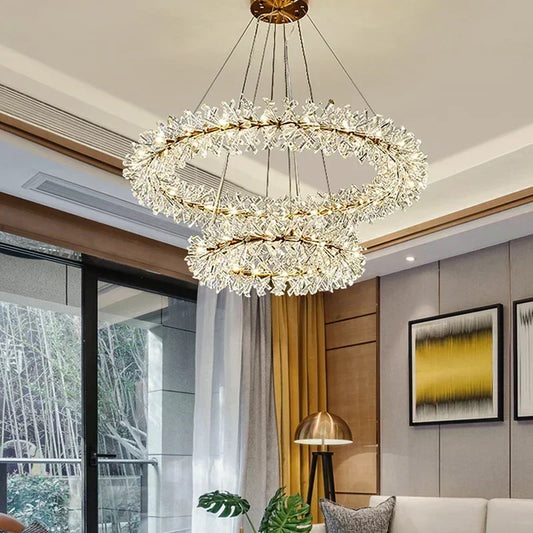 Modern living room bedroom round ceiling chandelier indoor luxury crystal chandelier personalized creative LED lamps