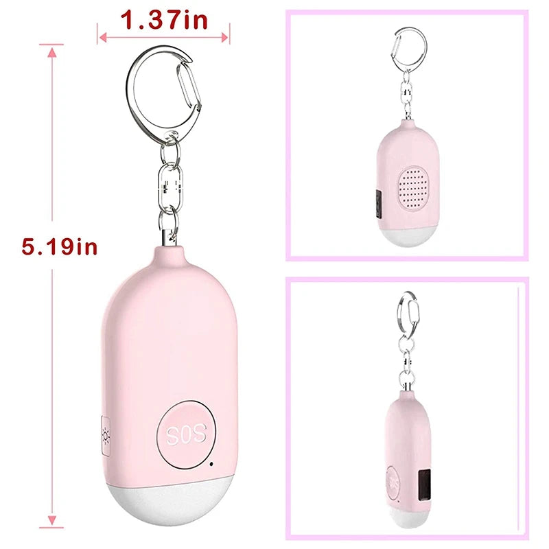 Personal Alarm Rechargeable Waterproof Emergency Self Defense SOS Alert Rape Whistle Safety Siren For Women Kids Elders