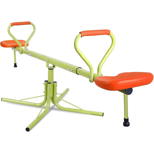 Kids Seesaw 360 Degree Rotation Safe Swivel Teeter Totter Outdoor Indoor Home Playground Equipment Set