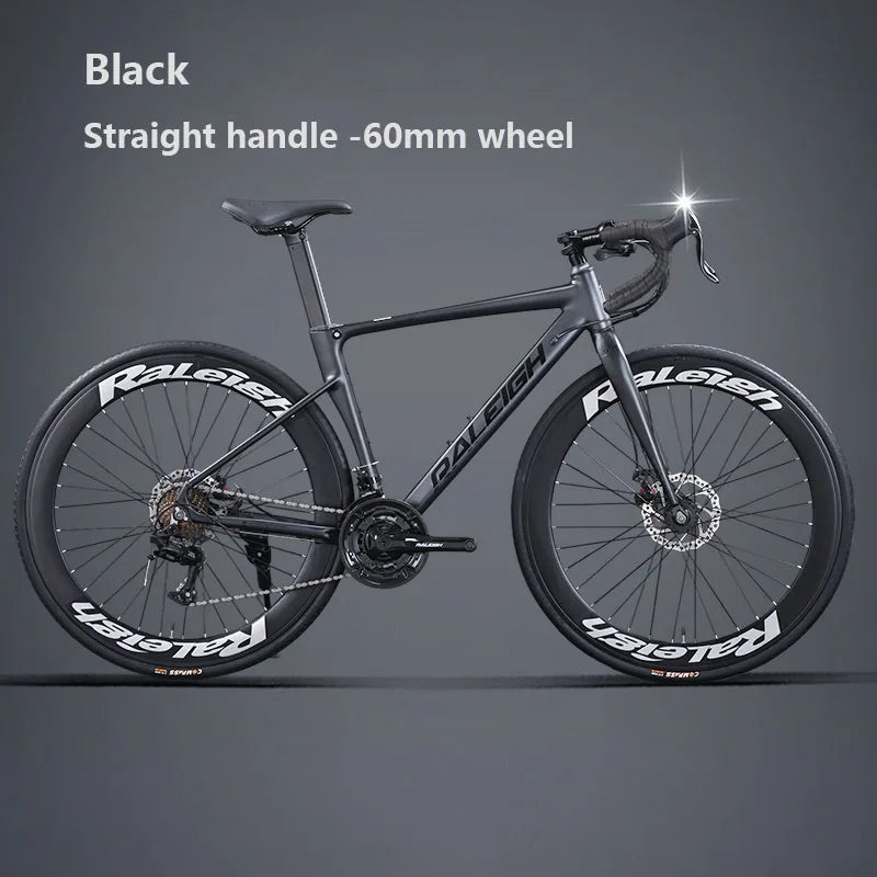Aluminum Alloy Gravel Bike Road Bicycle.700C Racing Road Bike,40/60mm 16/18/24/27 Speed,Road Cycling Bicycle for Student Adult