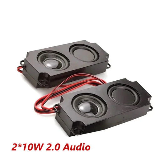 2*10W Full Range Speaker 2.0 Audio DIY Home HiFi System Theater Portable Loudspeaker Subwoofer Race Track Speakers TV AUX Pair