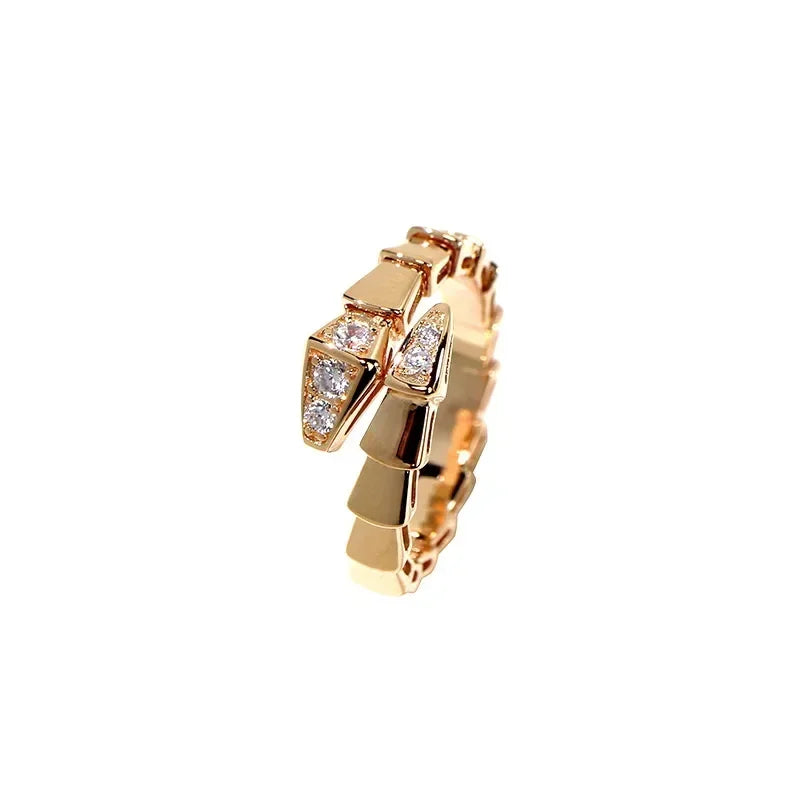 Designer Luxury Dinner Jewelry Sets Women Lady Inlay Cubic Zircon Snake Snakelike Narrow Collar Necklace Bangle Bracelet Ring