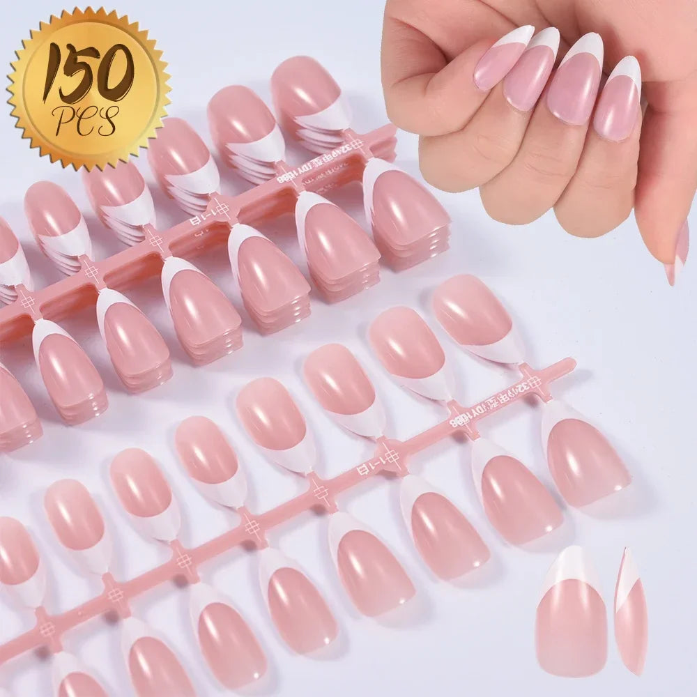 576pcs/Box Colorful Fake Nails Black Red Design Fake Nail Oval Short Square Press On False Nails Mixed Full Cover Nail Tips