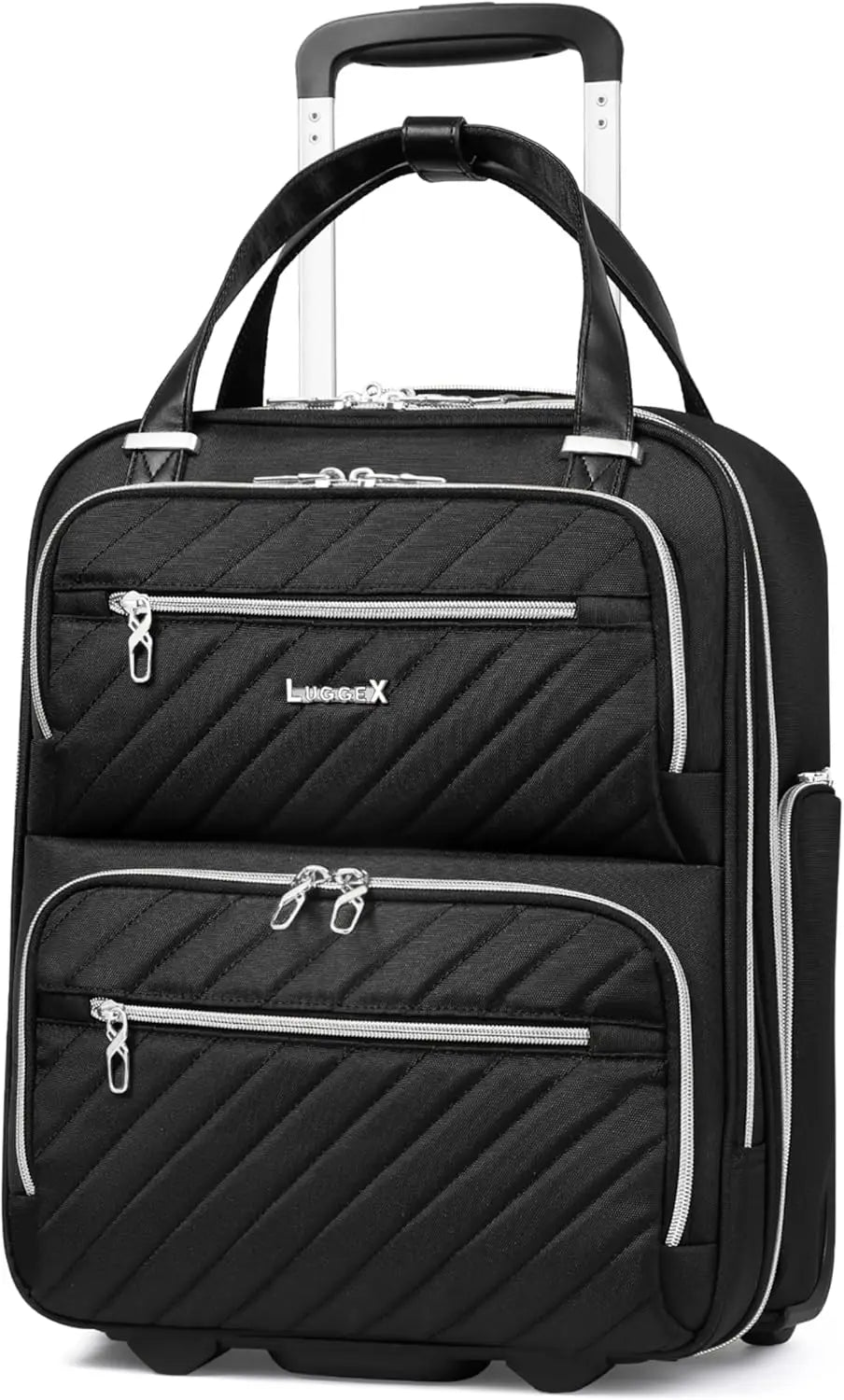 Underseat Carry On Luggage with Wheels, Stylish Lightweight Under Seat Luggage, Soft Sided Personal Item Suitcase for Short Trip