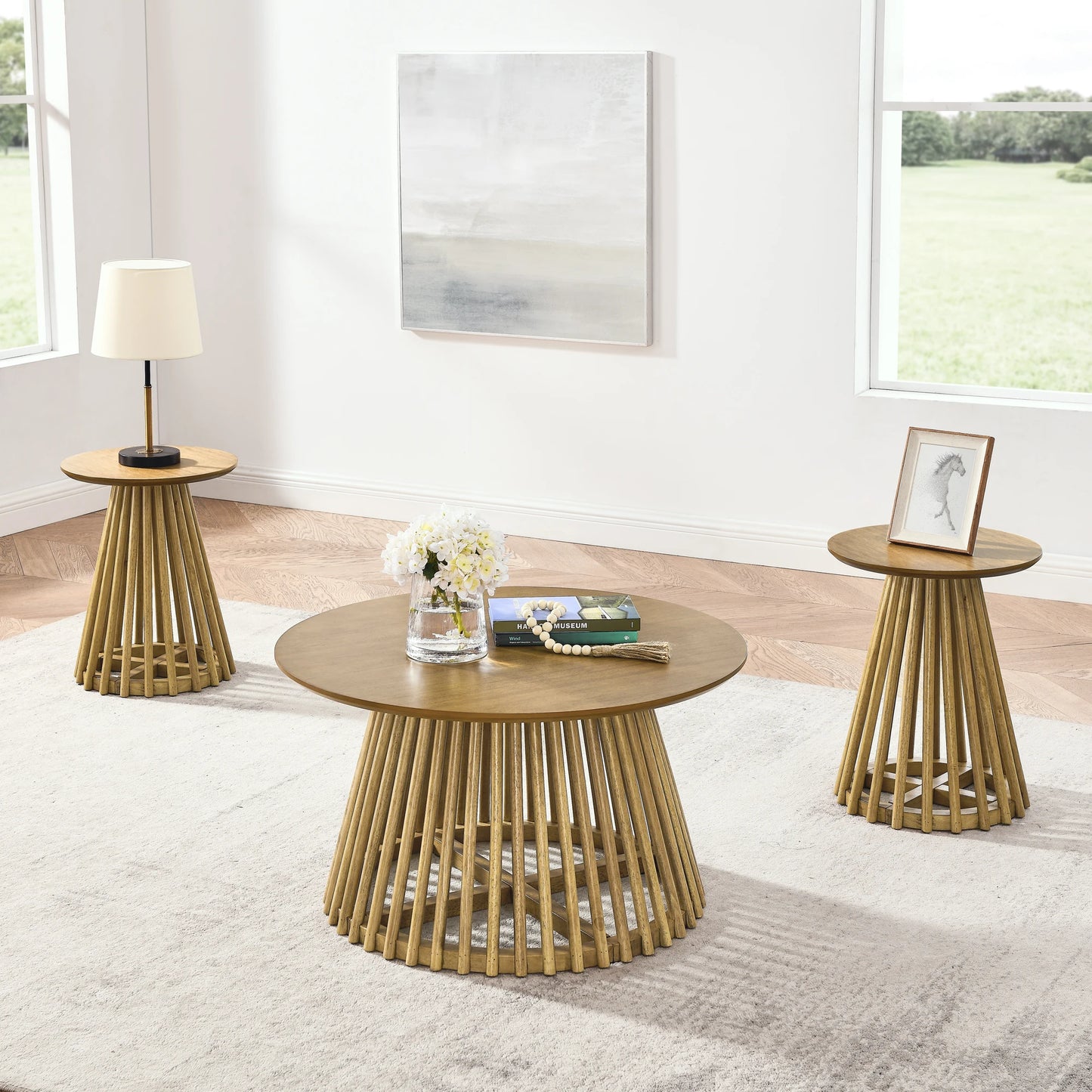 Modern Minimalist Coffee Table – Solid Wood Construction, Nordic Style, Simple and Elegant Design, Ideal for Living Room, Home
