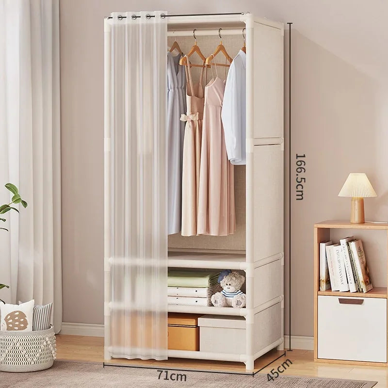 Large Capacity Wardrobe Easy Assembly Cabinet Dust-proof Storage Shelf Durable Closet Collapsible Wardrobe for Dorm Bedroom