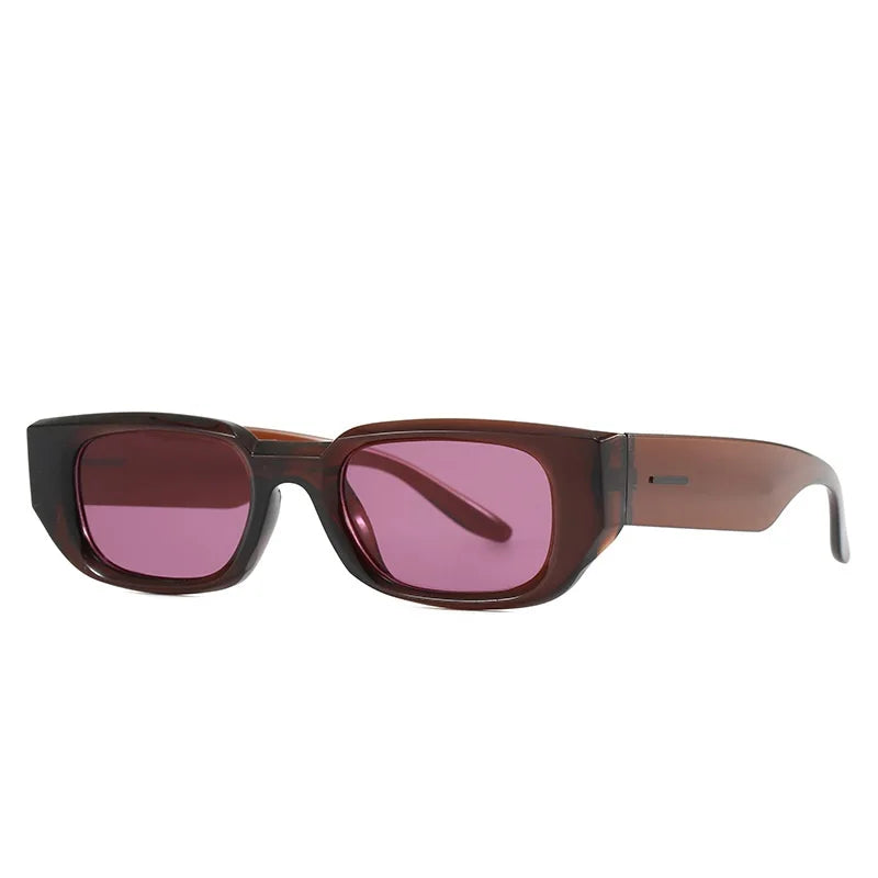 Men Vintage Rectangle White Frame Sunglasses Fashion Retro Brand Designer Sun Glasses UV400 Shades Eyewear Women Goggles