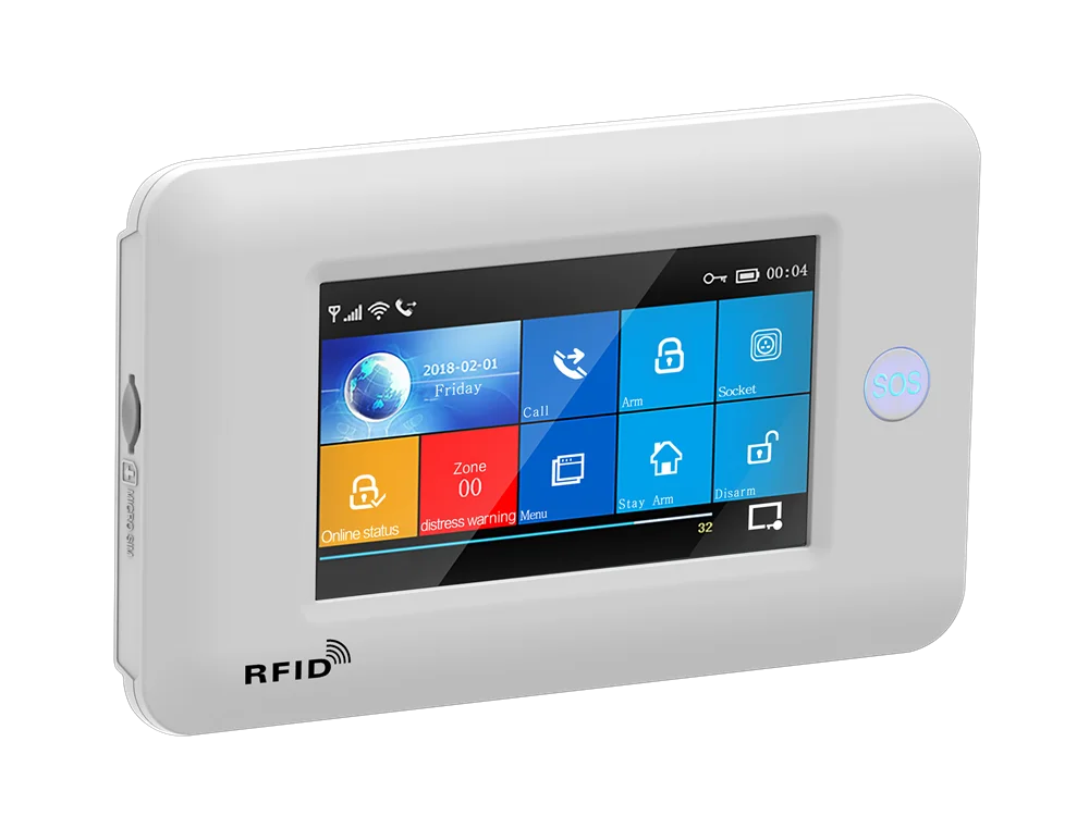 4.3 Inch Big Screen  Tuya Smart Life  WIFI+GSM/4G  Burglar Alarm System Touch Keypad Home Security Alarm Sensor Motion Detector