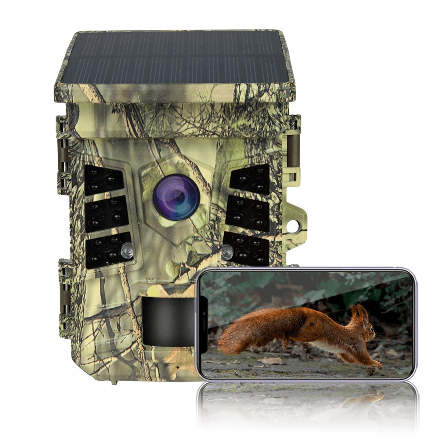 Hunting Game Camera 0.3s Trigger Time IP66 Waterproof 1080p Trail Camera with Solar Powered WiFi Connect Function