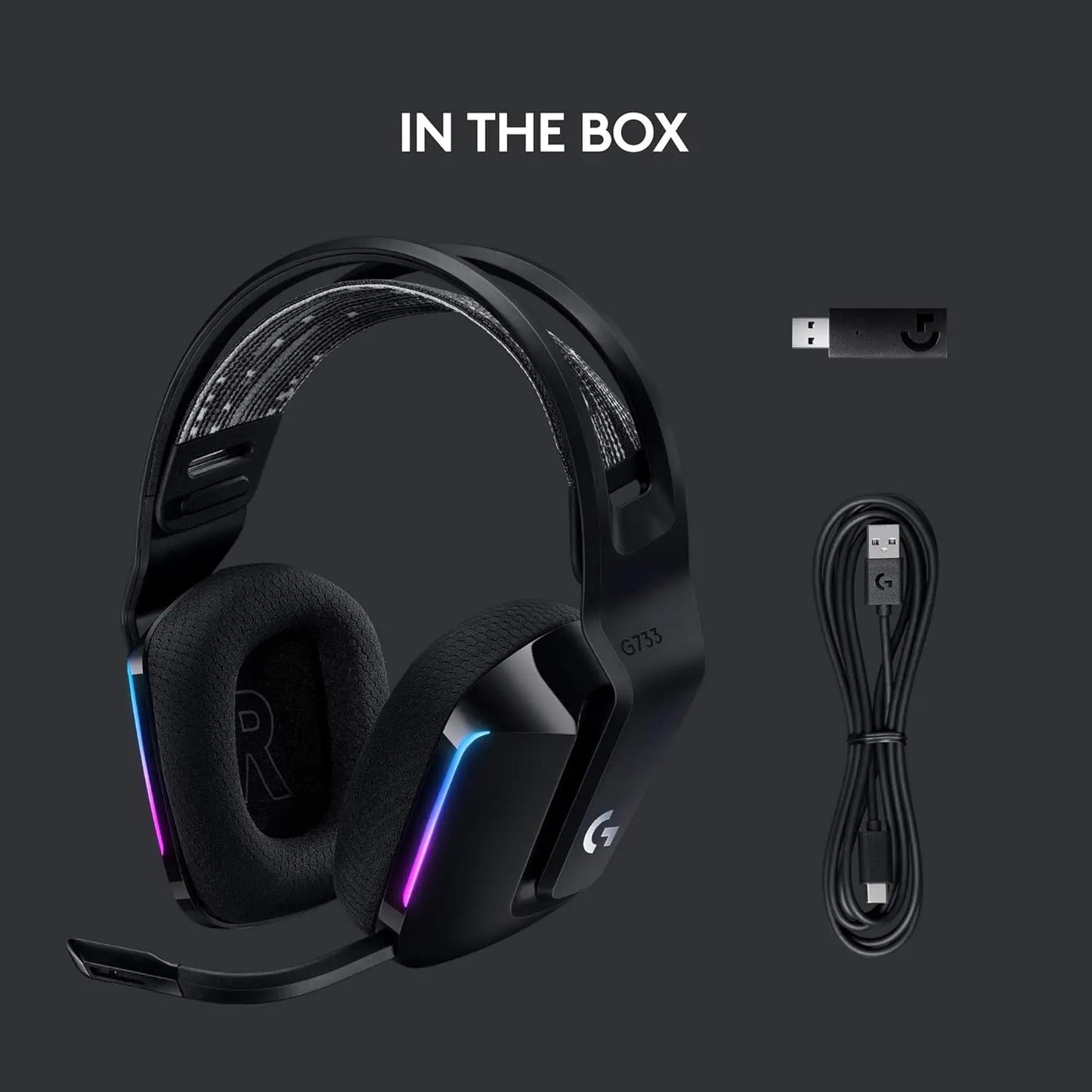 Wireless Gaming Headset with RGB Lights, Suspension Headband, Clear Mic, Pro Audio – Black, Compatible with PC, PS5, PS4, Switch