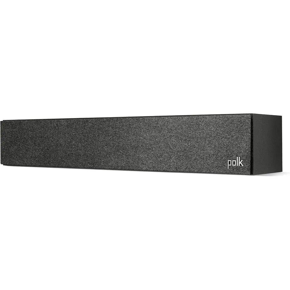 Hi-Res Audio Certified Slim Center Speaker, Dolby Atmos & DTS:X Ready, 1 Tweeter & 3 Balanced Woofers, Wall-Mountable, Black