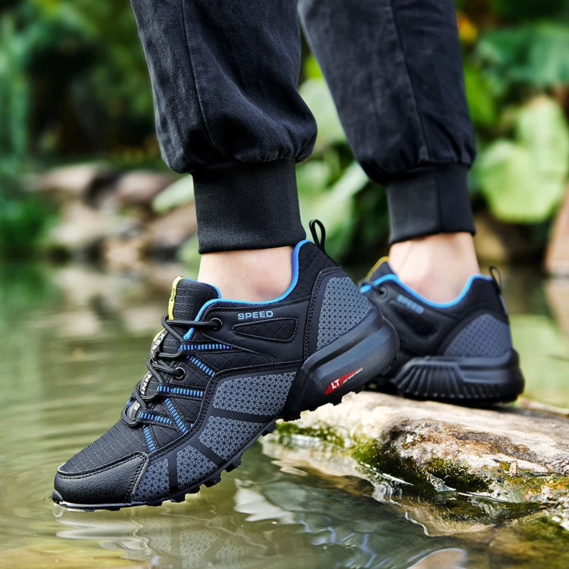 Men's Hiking Sports Shoes Outdoor Waterproof Hiking Training Boots Men's Comfortable Wear-Resistant Hunting Tactical Shoes