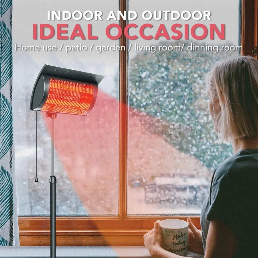 Simple Deluxe Electric Heater Fan for Greenhouse Grow Tent Workplace Overheat Protection Fast Heating Spraywater Proof IPX4 Bla