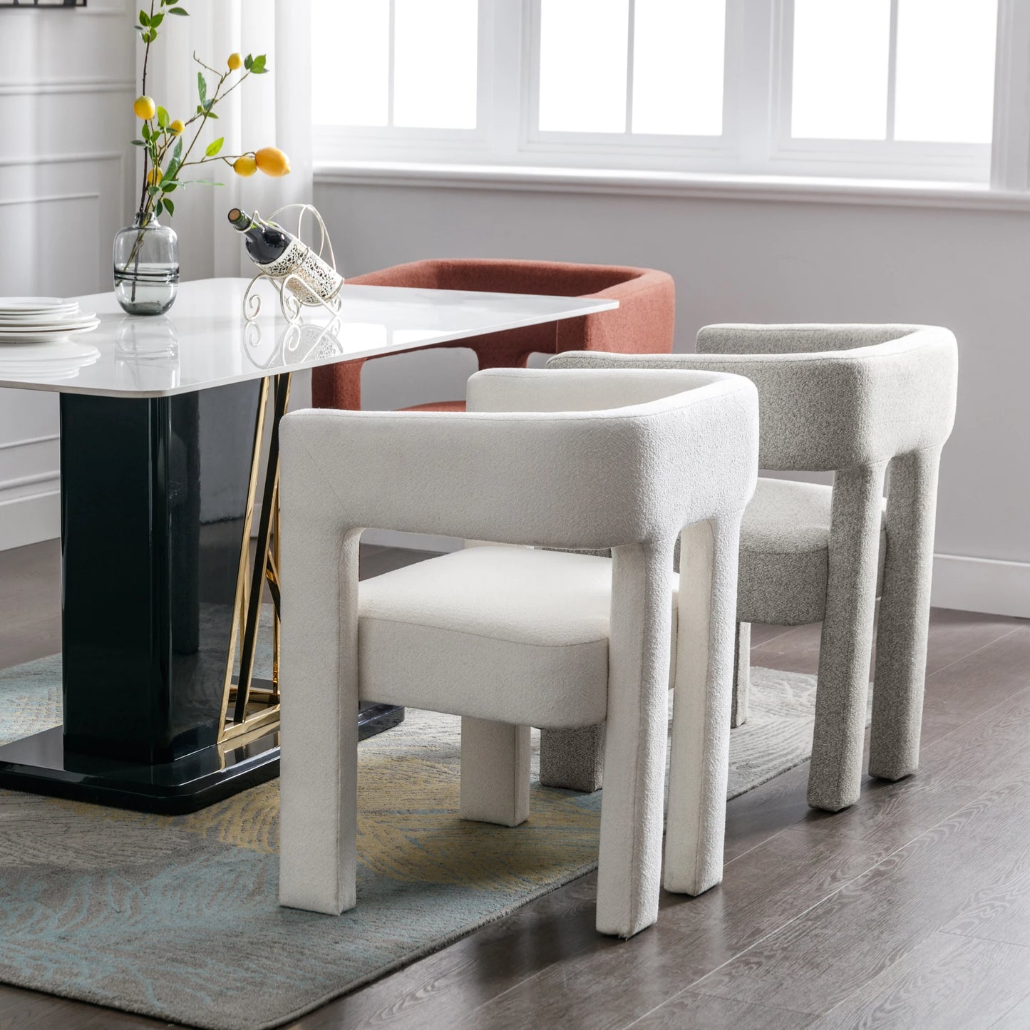 Contemporary Designed Fabric Upholstered Accent Chair Dining Chair for Living Room, Bedroom, Dining Room