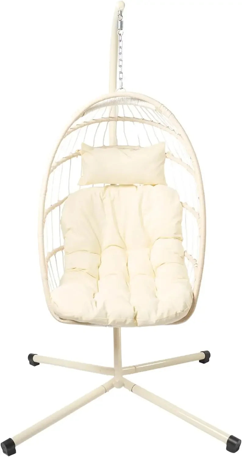 Garden Egg Chair, Hanging Swinging Chair for Patio Furniture Bedroom Outdoor - Indoor Relaxing Comfy, Swing Egg Chair
