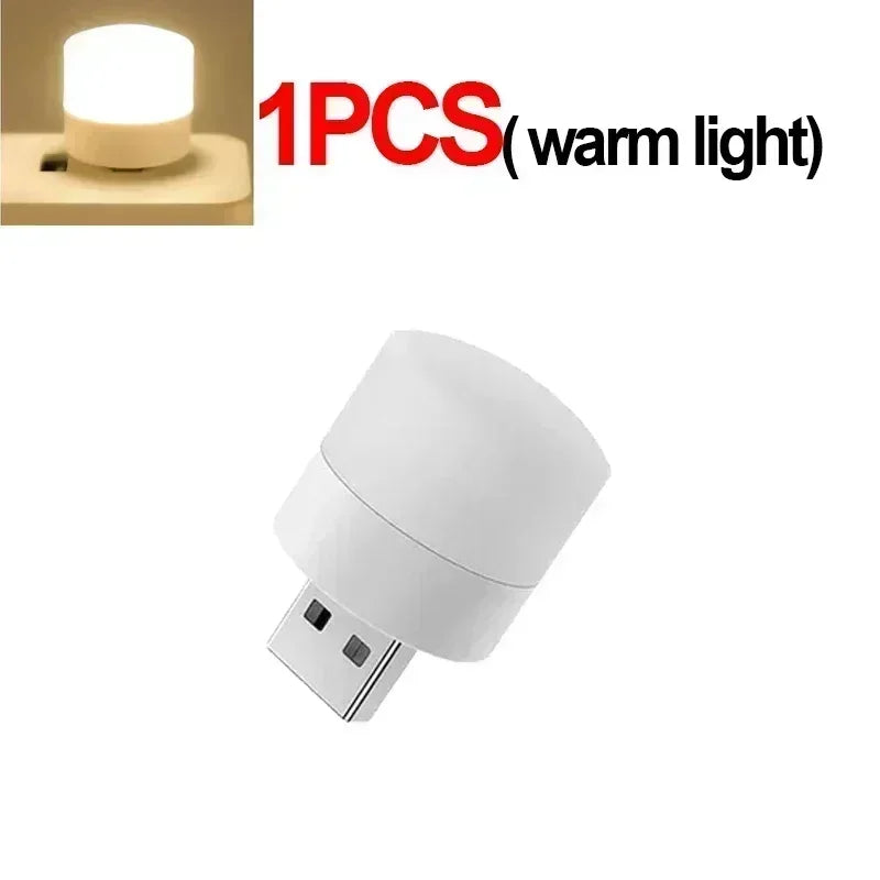 1-50pcs Mini USB Night Lights Warm White Eye Protection Book Reading Light PC Mobile Power USB Plug LED Charging Lamps Wholesale