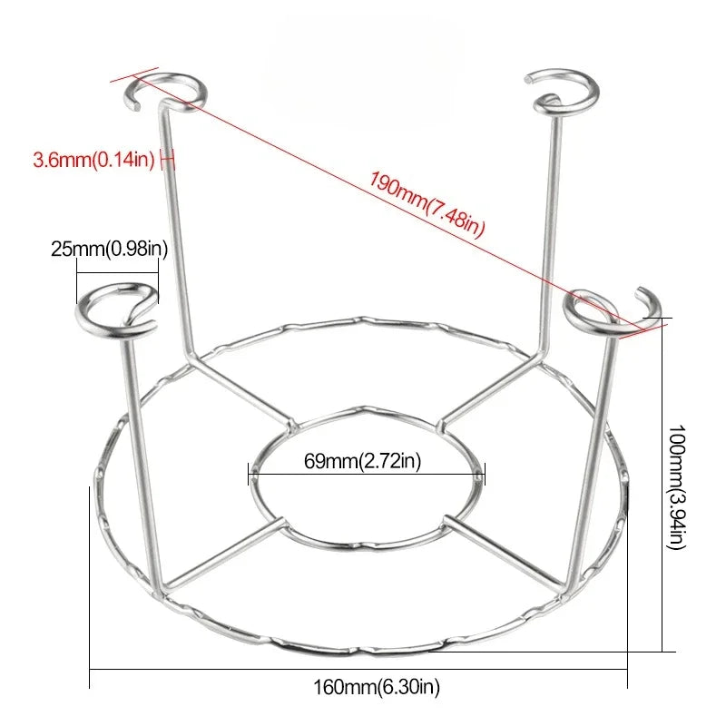 Food Grade 304 Stainless Steel Air Fryer Oven BBQ Grill Rack With Grooves Multi Functional Skewer For Kitchen And Outdoor Use