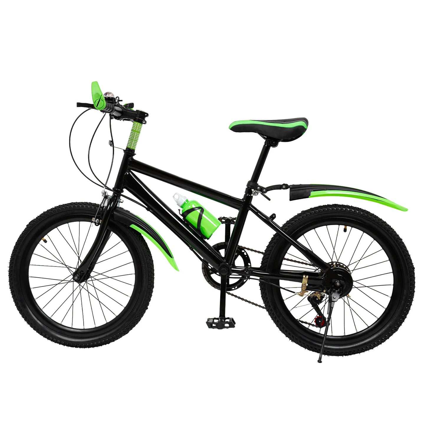 20" Mountain Bike 7 Speeds Kids Bicycle Dual-Disc Brakes Unisex Children's Bicycle Height Adjustable MTB Boys Girls Riding Bike