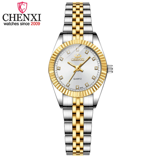 CHENXI Women Golden & Silver Classic Quartz Watch Female Elegant Clock Luxury Gift Watches Ladies Waterproof Wristwatch