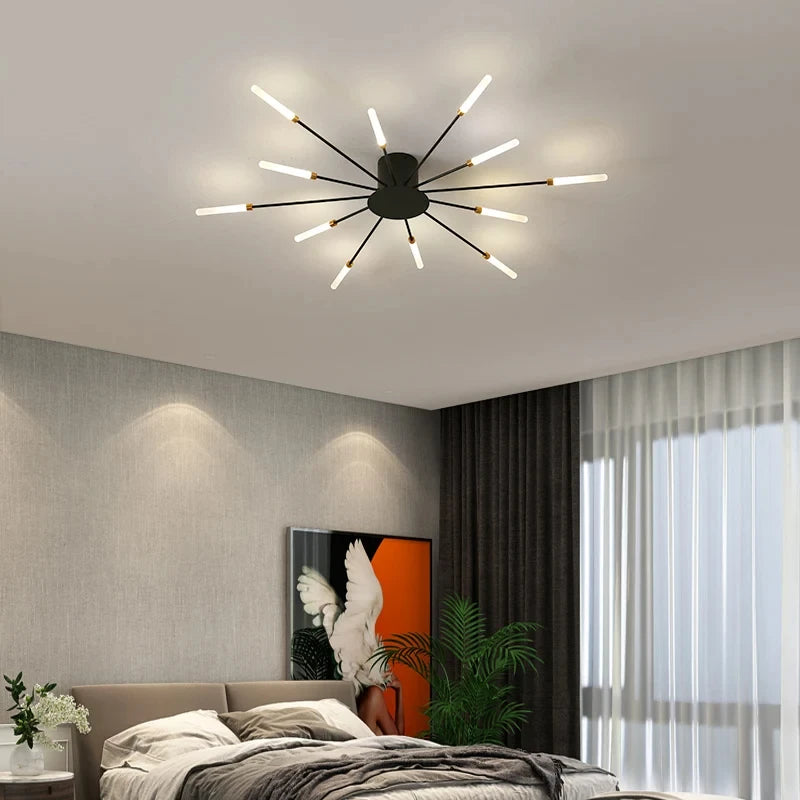 Modern LED Ceiling Lamp Living Room Dining Bedroom Ceiling Chandelier Lights Nordic Fireworks Design Home Decor Indoor Lighting