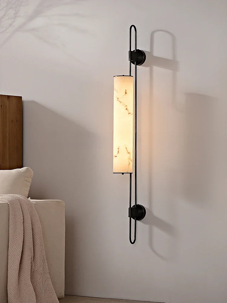 Retro Light Luxury Wall Lamp Imitation Marble Living Room TV Background Wall Lamp Chinese Style Bedroom Bedside Wall Lamp