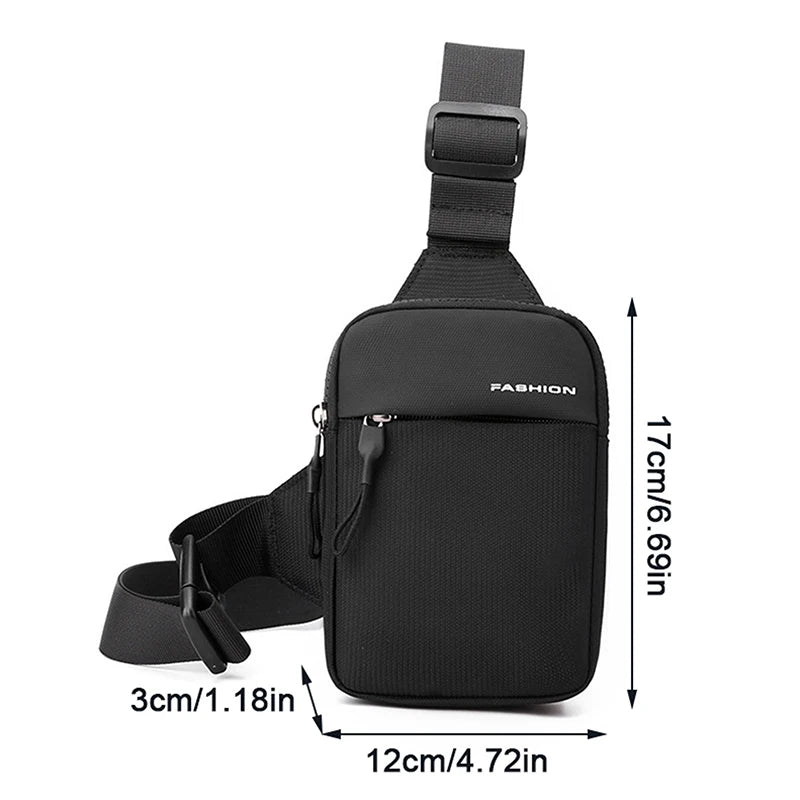 Men's Chest Bag Fashion Canvas Shoulder Crossbody Bags Mini Cloth Sling Sport Cross Phone Handbag