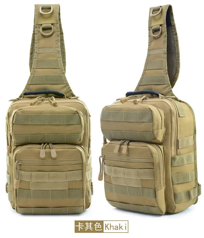 Tactical Shoulder Sling Bag Military Molle Men's Backpack EDC Molle Chest Pack Sling Bag for Fishing Hiking Camping