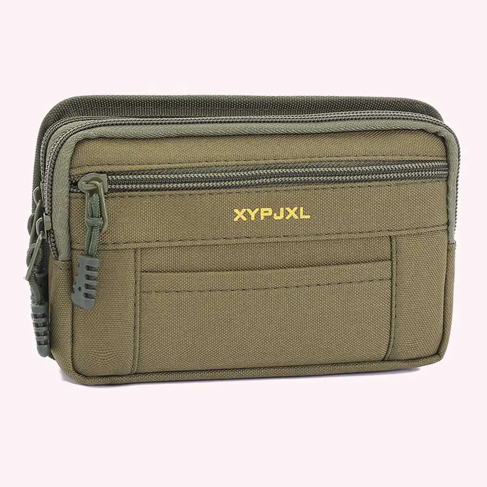 Men Belt Pack Multi-Compartment Wallet Pouch Portable Mobile Phone Purse Canvas Hiking Cycling Travel Tools