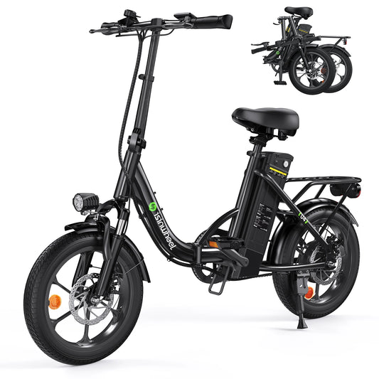 Isinwheel U4 Adult Electric Bicycle,500W city ebike, 36V 10.4AH commuting E-bike, 16  Tire Foldable Electric Bike