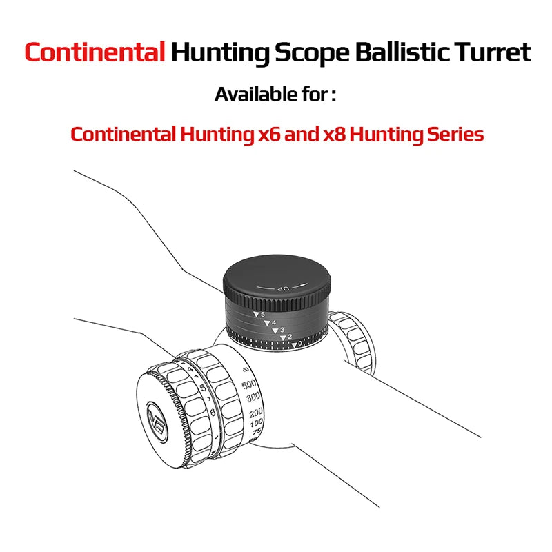 Vector Optics Continental Hunting X6 and X8 Hunting Series Hunting Scope Ballistic Turret Aluminum Alloy Self-assembled