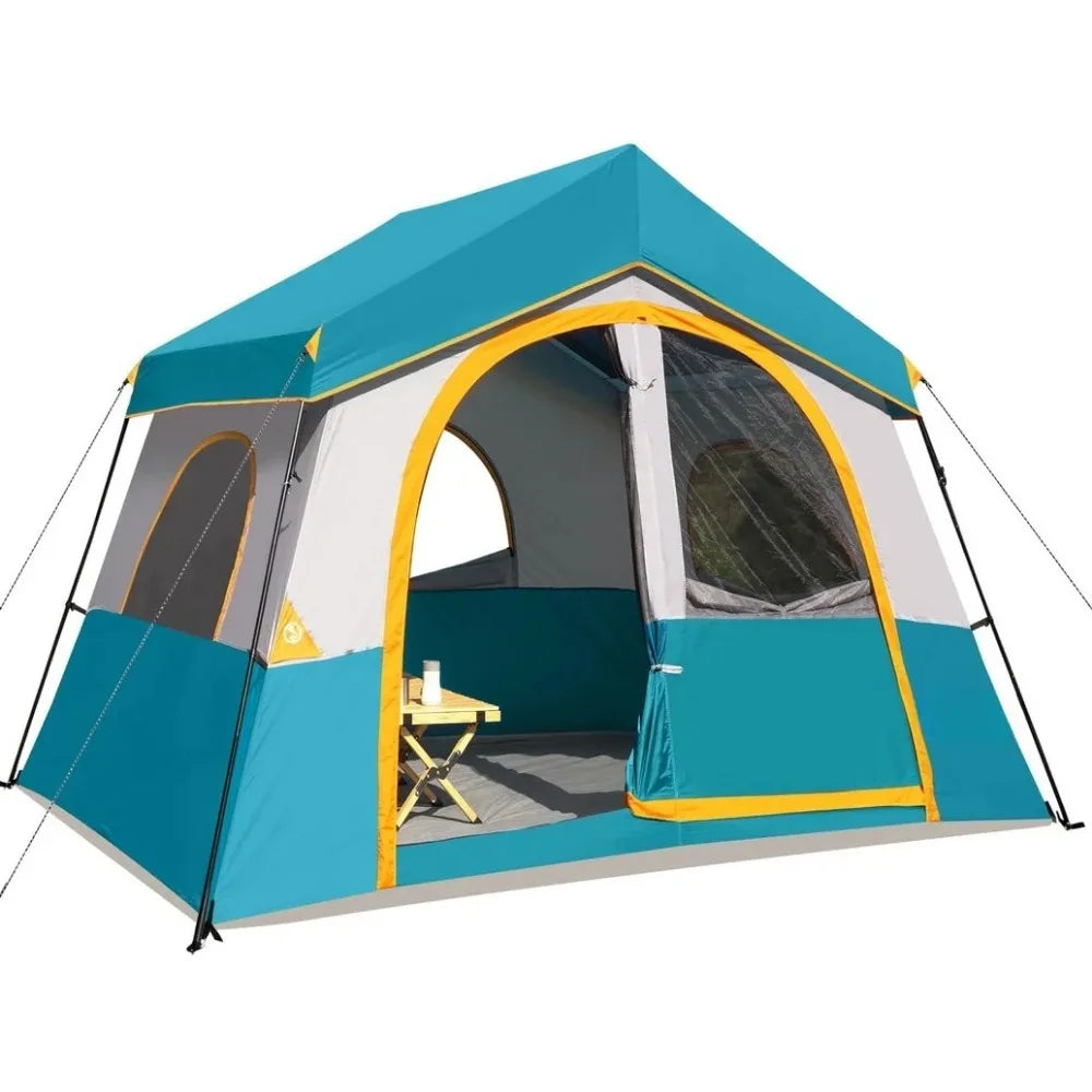 8 Person Camping Tent - Portable Family Cabin Tent for Camp, Outdoor for Hiking, Backpacking,Windproof Fabric Camp Tent
