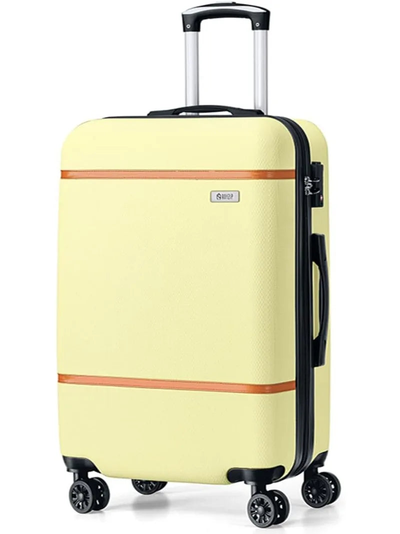 Carry On Luggage Airline Approved, ABS+PC Hardside Suitcase with Spinner Wheels TSA Lock, Carry-On 20-Inch, White
