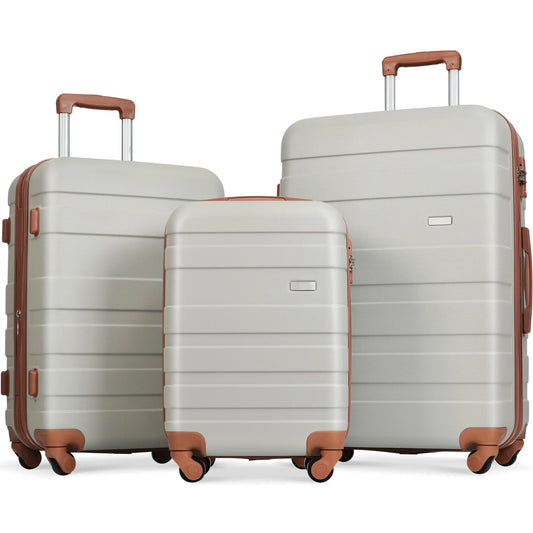 3Pcs Luggage Set 20'' Airline Certified Carry-on 24'' And 28'' Expandable Hardshell Luggage Lightweight Spinner Wheels Suitcase