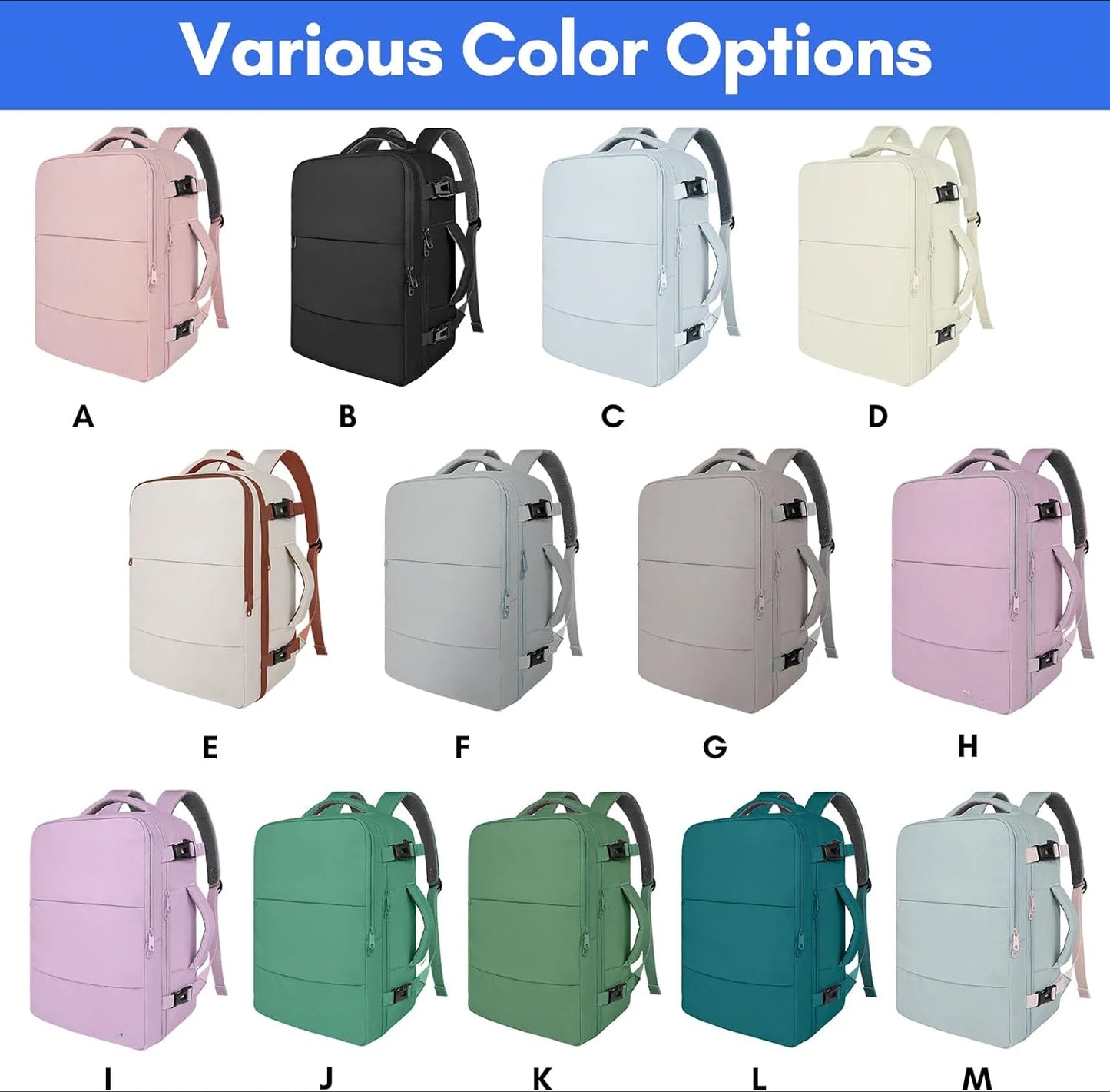 Travel Laptop Backpack for Men Women, Airplane Approved Travel Backpack Suitcase with Usb Charging Port