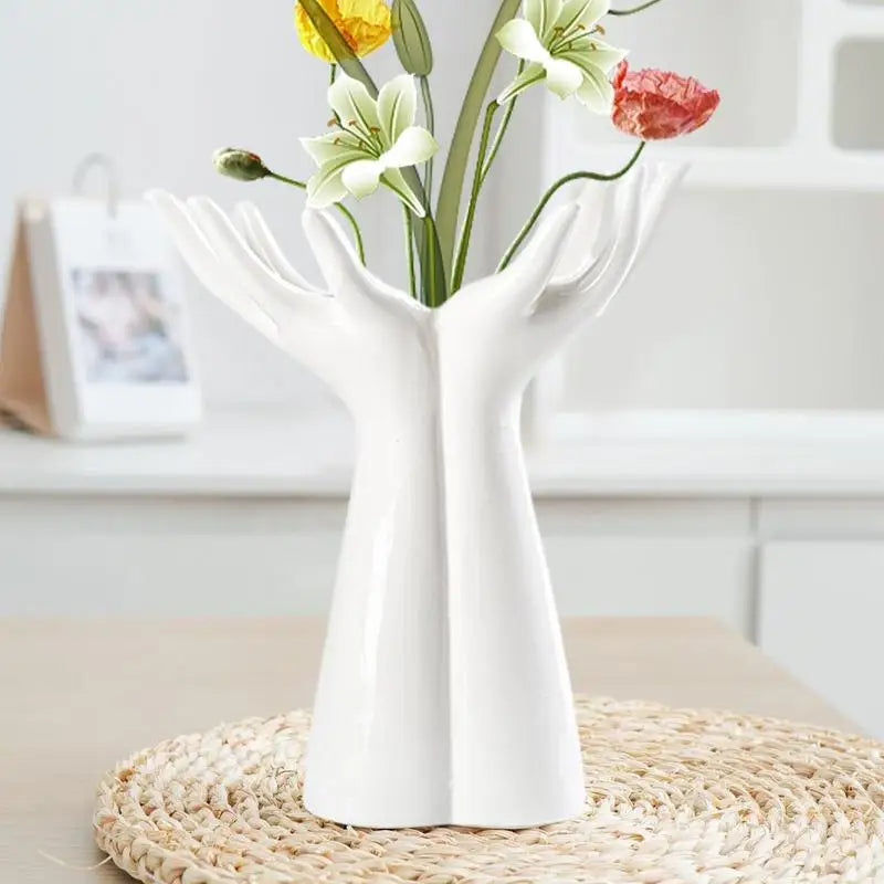 Hand Shape Vase Hand Arm Palm Bouquet Flower Arrangement Accessories Flower Vase Porcelain Handicraft Ornaments Home Decoration
